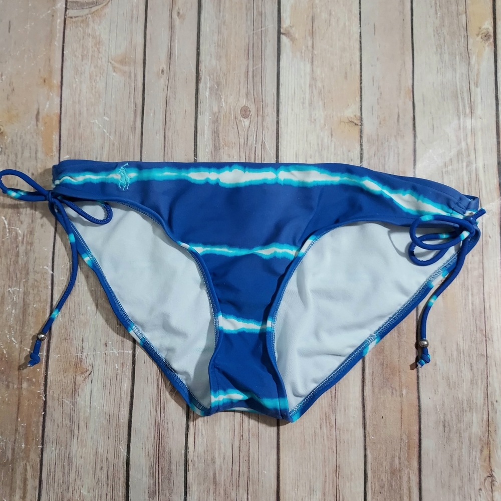 Ralph Lauren blue tie dye bikini S top, Med bottom - Picture 9 of 16